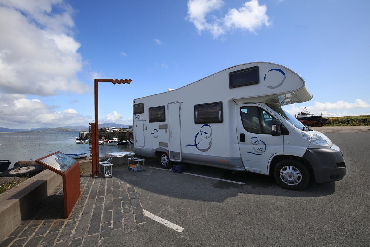 A motorhome touring the Irish coast